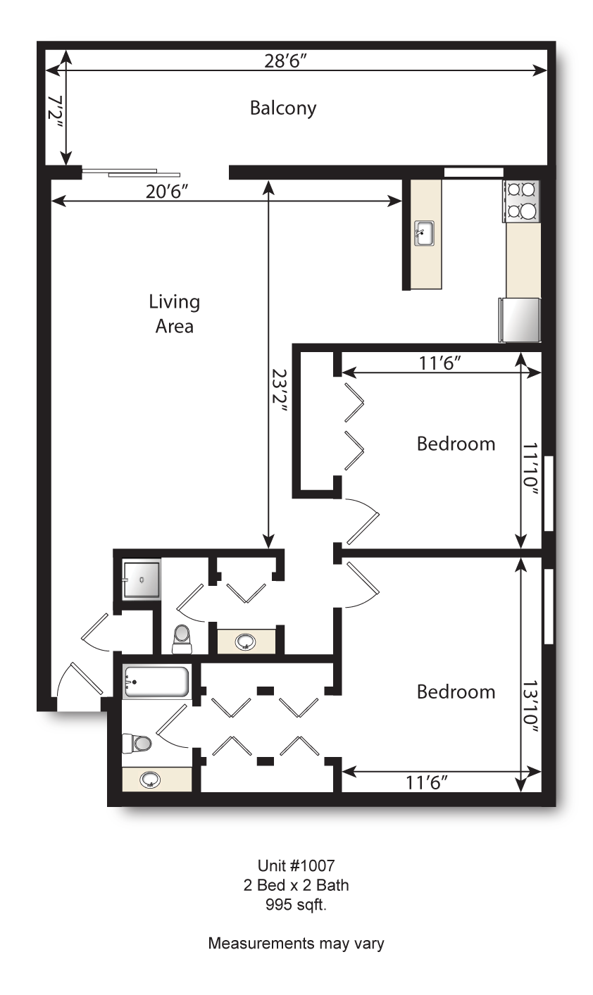 Floor Plans of Park Cheesman in Denver, CO